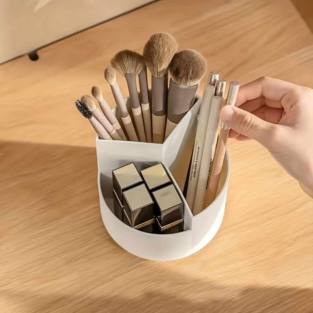 3 Compartment Makeup Brush Holder Organizer