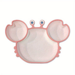 Silicone Divided Bowl Cartoon Crab Anti-fall Food Supplement for Baby