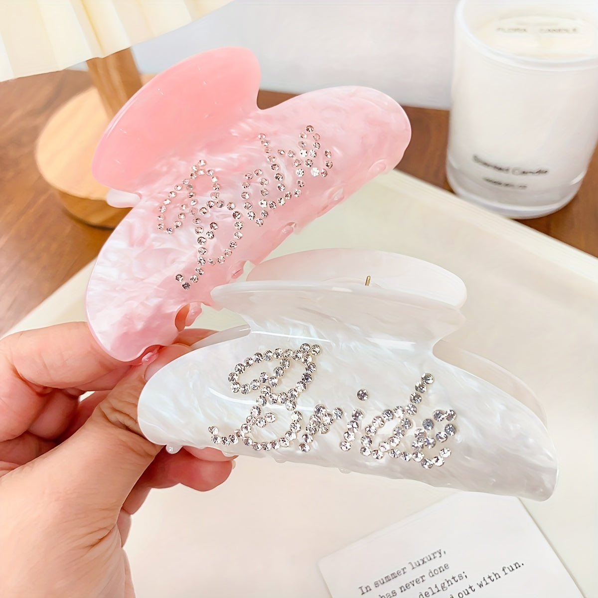 Bride Claw Hair Clip Rhinestone Logo Bachelorette Party Decorations