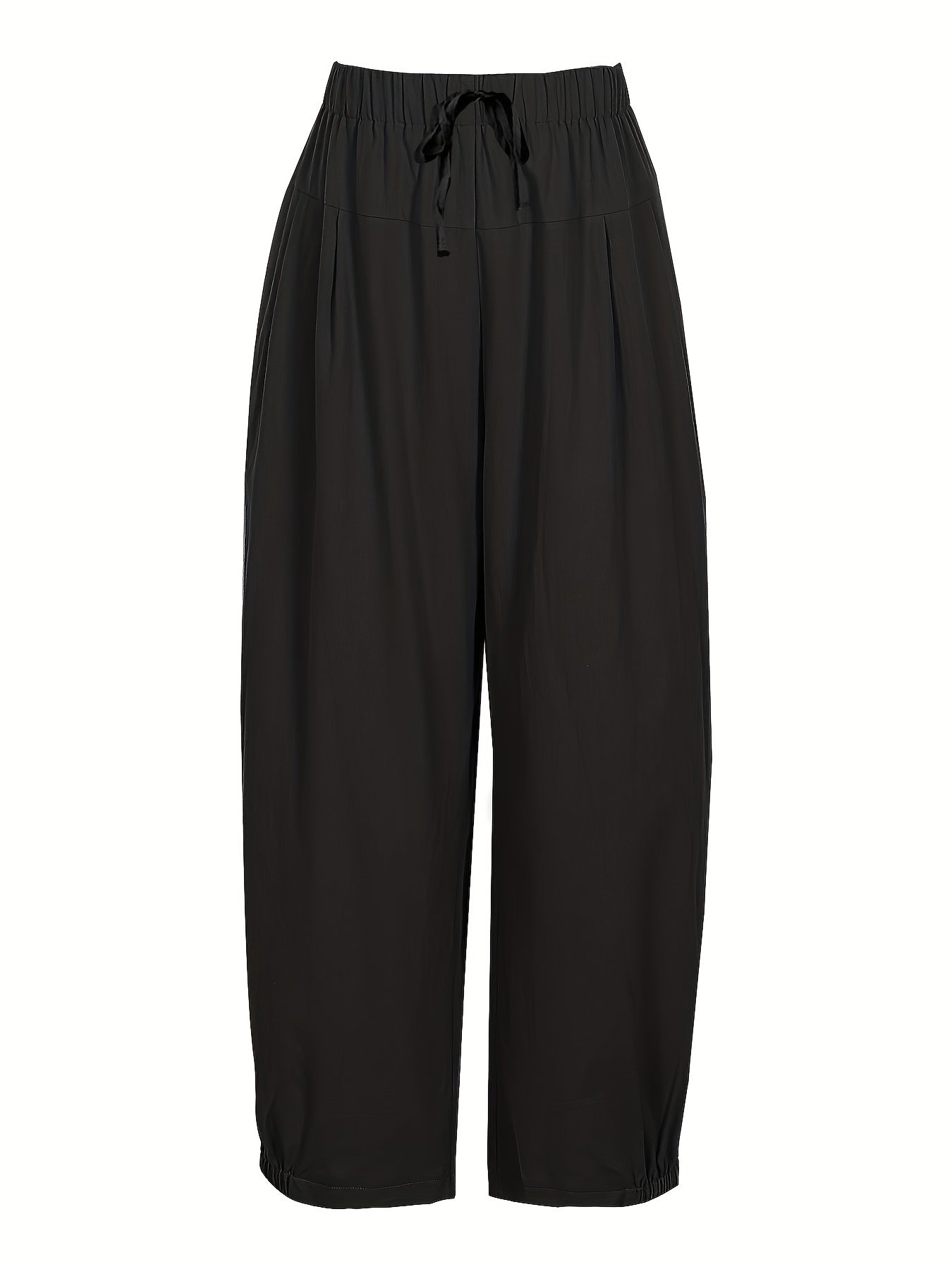 Women's Plus Solid Straight Leg Pants With Pockets