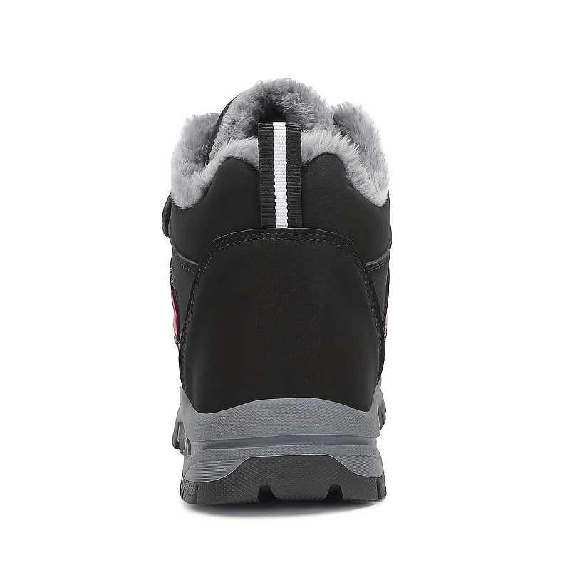 Plush Fur Lined Slip On Thermal Snow Shoes - Winter Sport Shoes