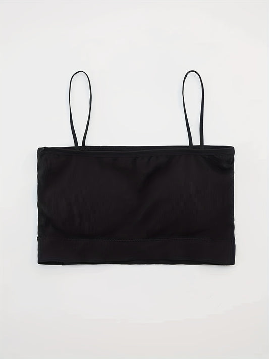 Colorblock Trim Cami Crop Top Slim Fit Spaghetti Strap Lingerie
