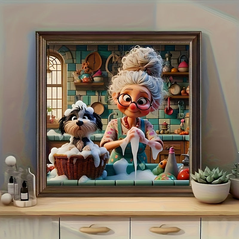 Cartoon Elderly Couple Puzzle 1000pcs Jigsaw Puzzle Adult Game Gift