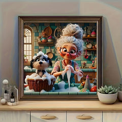 Cartoon Elderly Couple Puzzle 1000pcs Jigsaw Puzzle Adult Game Gift