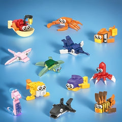 Ocean Explorer Mini Building Blocks Marine Animal Figures DIY Assembly Toy