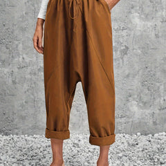  High Rise Harem Trousers with Pockets