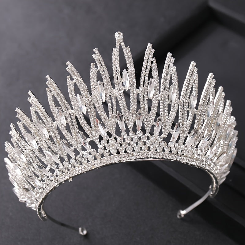 Gothic Wedding Crown Silver Bridal Crown Crystal Birthday Party Crown