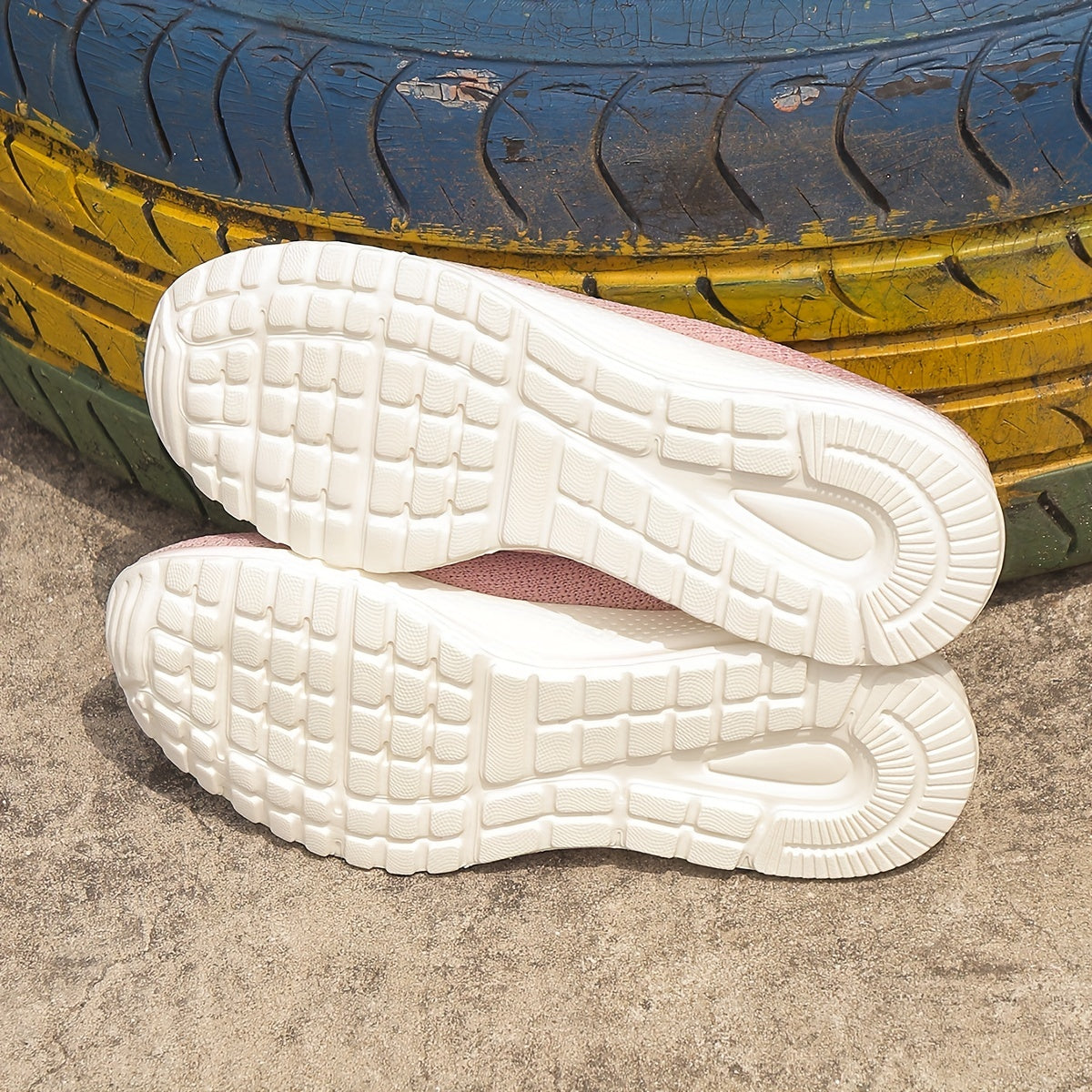 Women's Breathable Knit Sneakers Lightweight Slip On Shoes