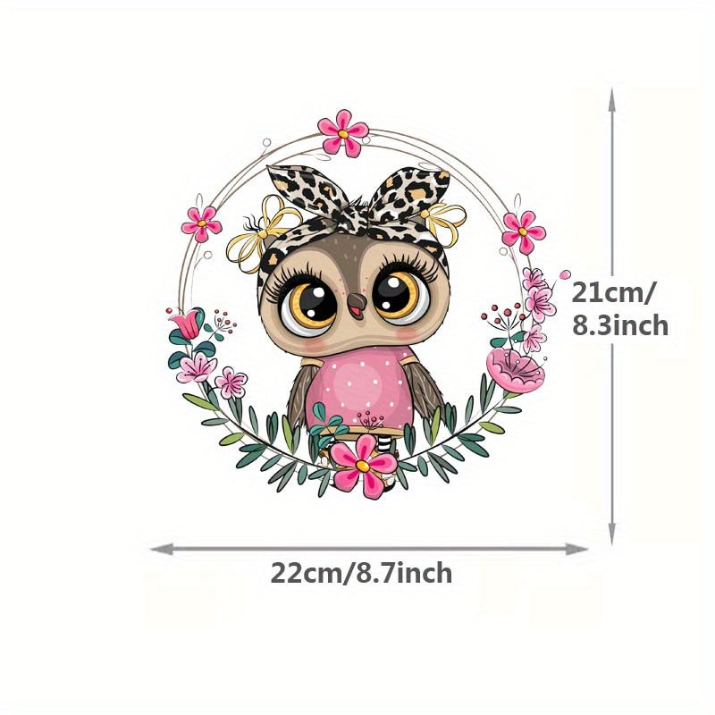 1pc Owl Animal Iron On Patches for DIY Heat Transfer Clothes TShirt
