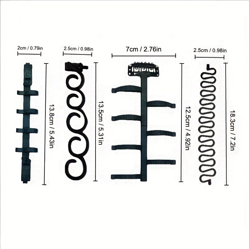 6 PCS Women Hair Braid Tool Weave Hair Braider Roller Styling DIY Accessories