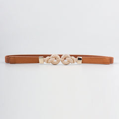 Round Buckle Elastic Belt For Jeans Pants Dress Waist Belt