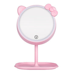 LED Lighted Makeup Cat Mirror with USB Type, Pink