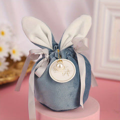 Cartoon Rabbit Ears Velvet Bags Easter Candy Cookie Packaging Bag