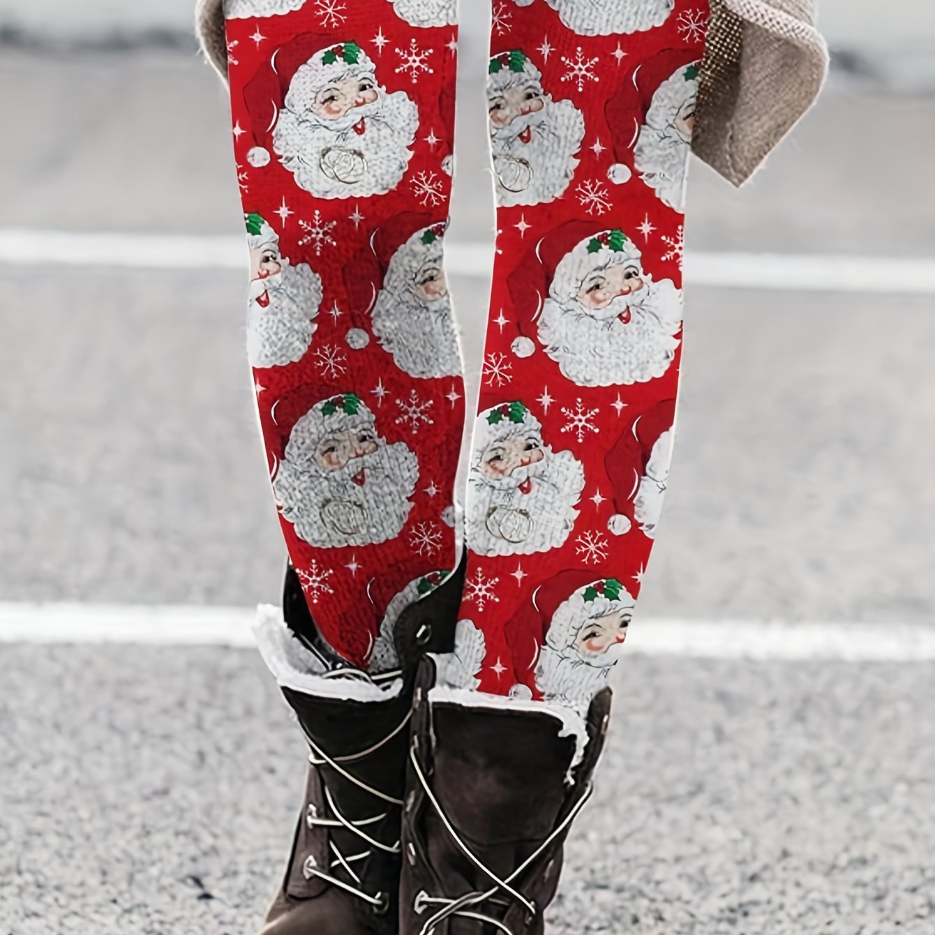 Santa Claus High Waist Leggings for Women