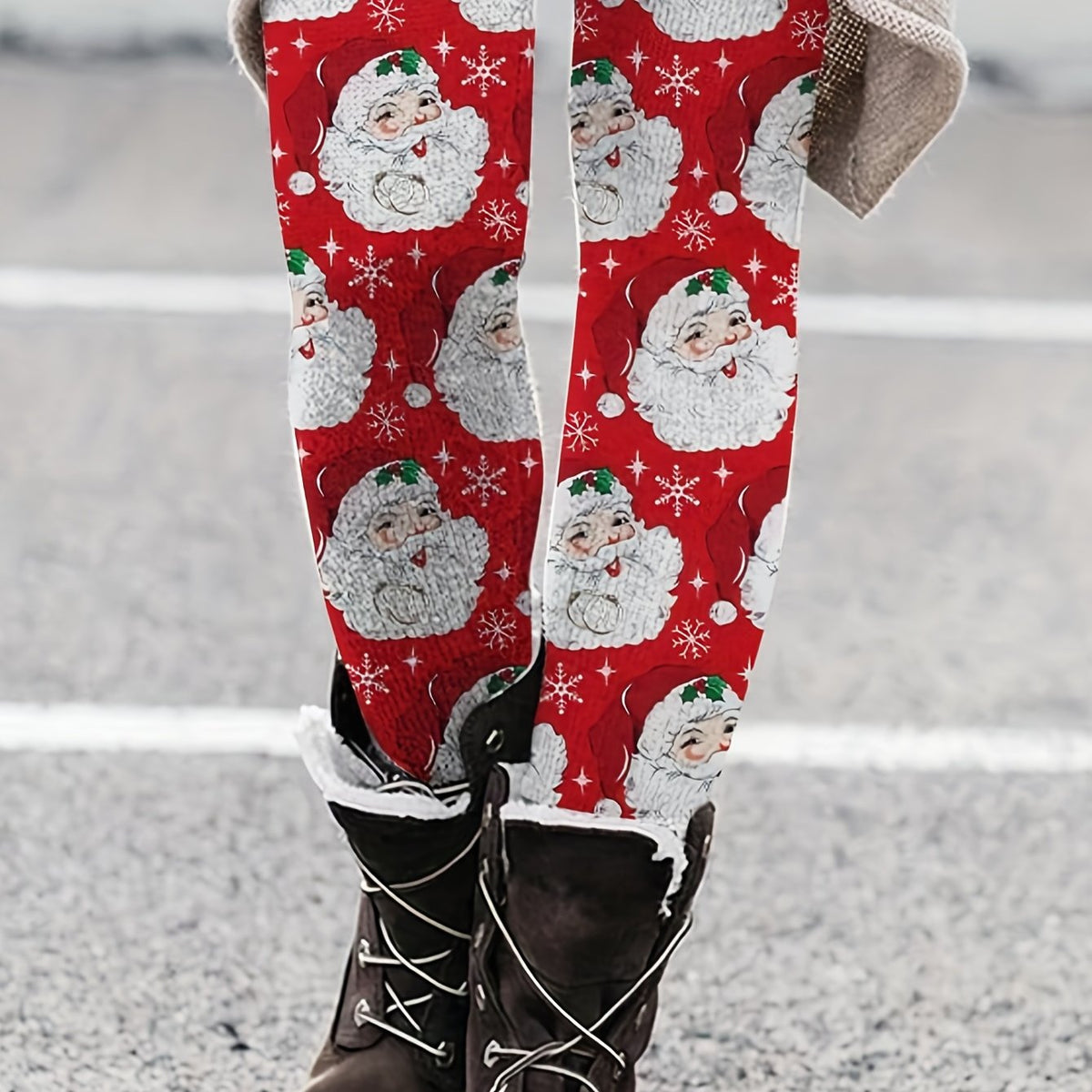 Santa Claus High Waist Leggings for Women