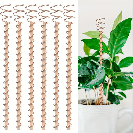 6pcs Copper Coil Antenna Stakes for Garden Plants