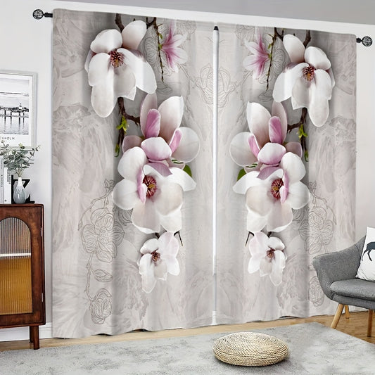 Flowers Printed Curtain for Home Decor