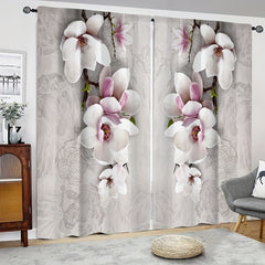 Flowers Printed Curtain for Home Decor