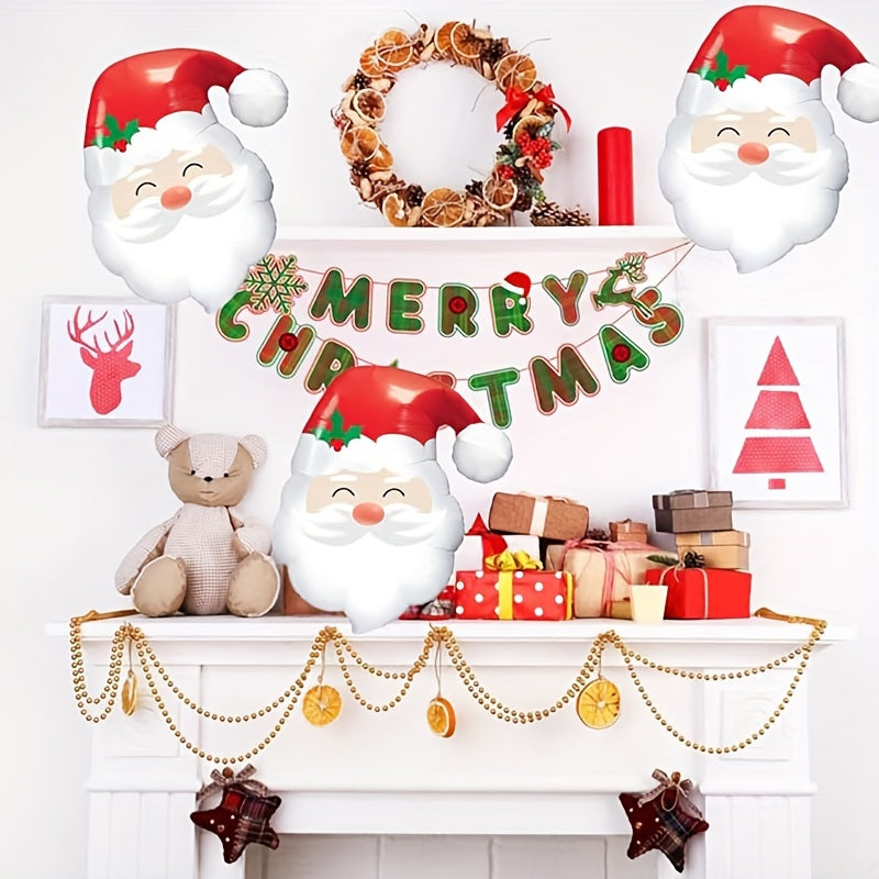 Santa Claus Head Foil Balloons for Christmas Party Decorations