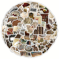 103pcs Vintage Palace Stickers Scrapbook Laptop Bumper Skateboard Water Bottle C