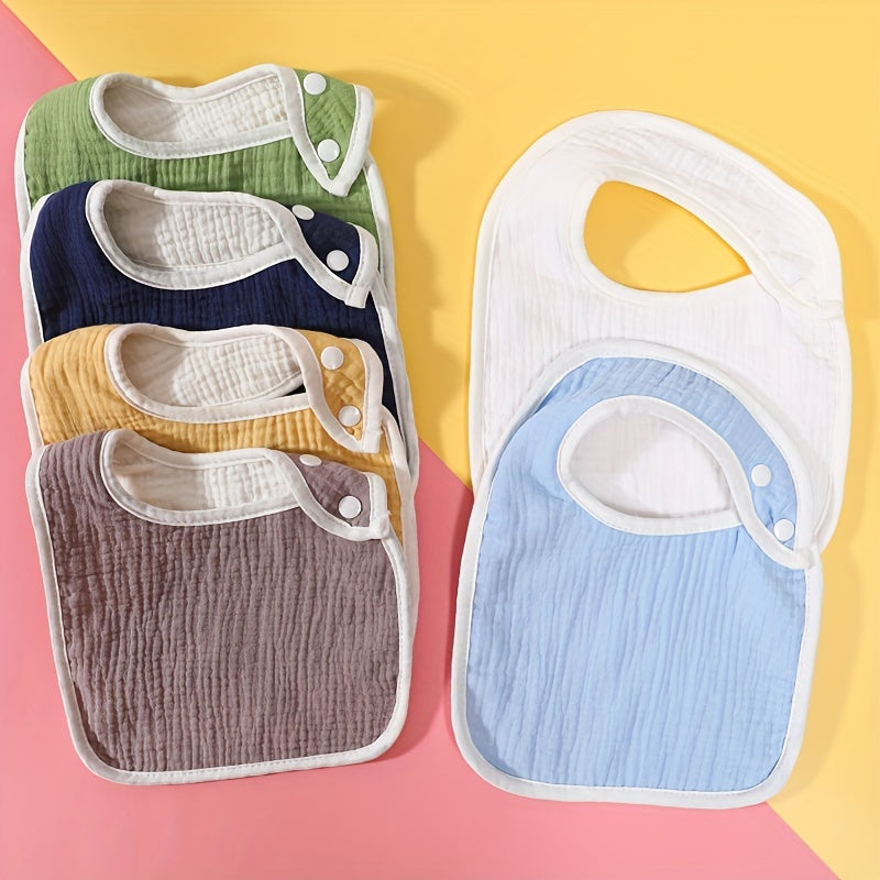 Comfy Baby Bib for 0-3 Year Olds, Stylish Plain with Button Fastening