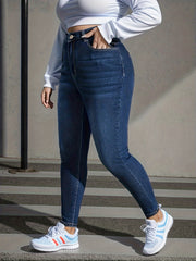  High Waisted Skinny Denim Jeans with Button Fly