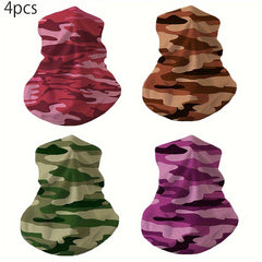 4 Pack Sunscreen Neck Cover Face Mask for Outdoor Cycling Camo Half Face Cover