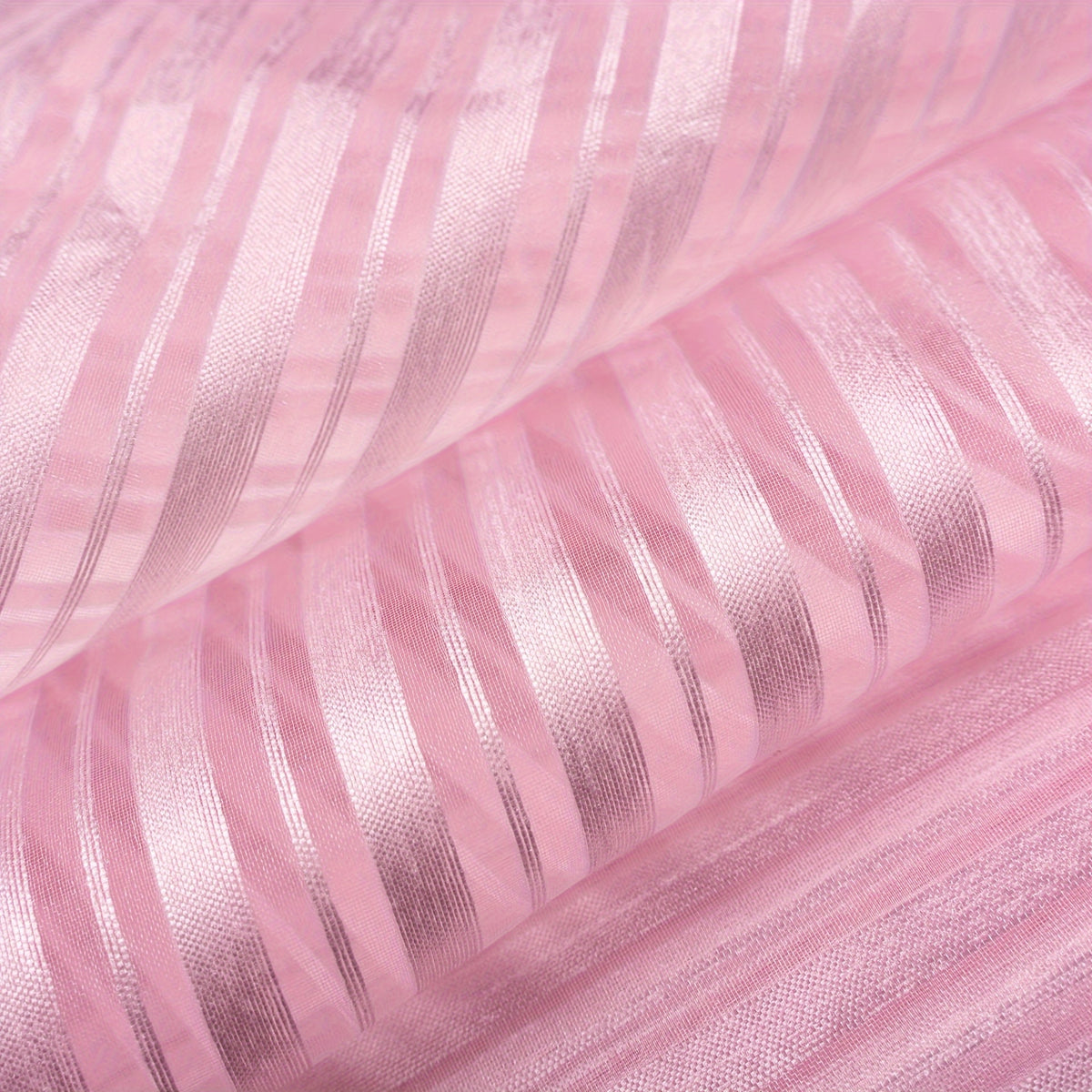 Sheer Organza Fabric Stripe Party Bridal Wedding Dress Craft