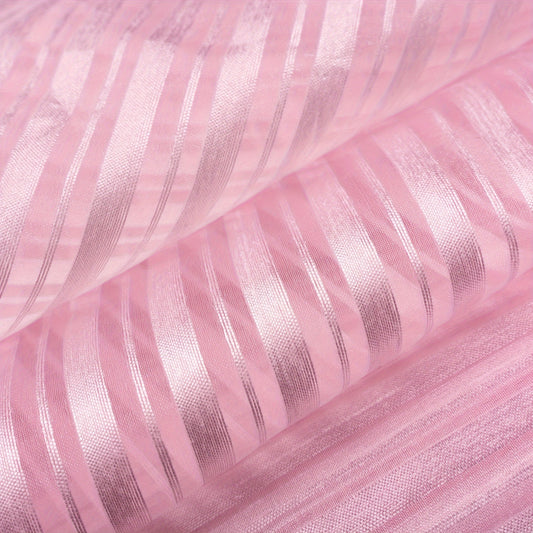 Sheer Organza Fabric Stripe Party Bridal Wedding Dress Craft
