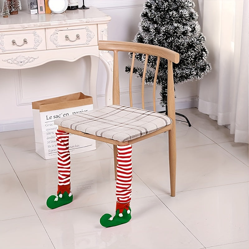 Christmas Chair Green Foot Cover Home Decoration