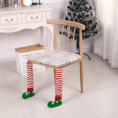 Christmas Chair Green Foot Cover Home Decoration