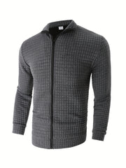 Men's Zipper Stand Collar Cardigan Warm Jacket