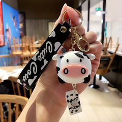 Creative Cartoon Cow Keychain Pendant for Car Bag - Holiday Gift for Boys Girls