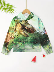 3D Dragon Dinosaur Print Kid's Hoodie Unisex Pullover Casual Hooded Long Sleeve