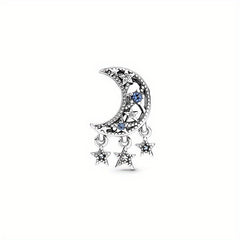 Rhinestone Decor Silver Space Astronaut Bead for DIY Jewelry