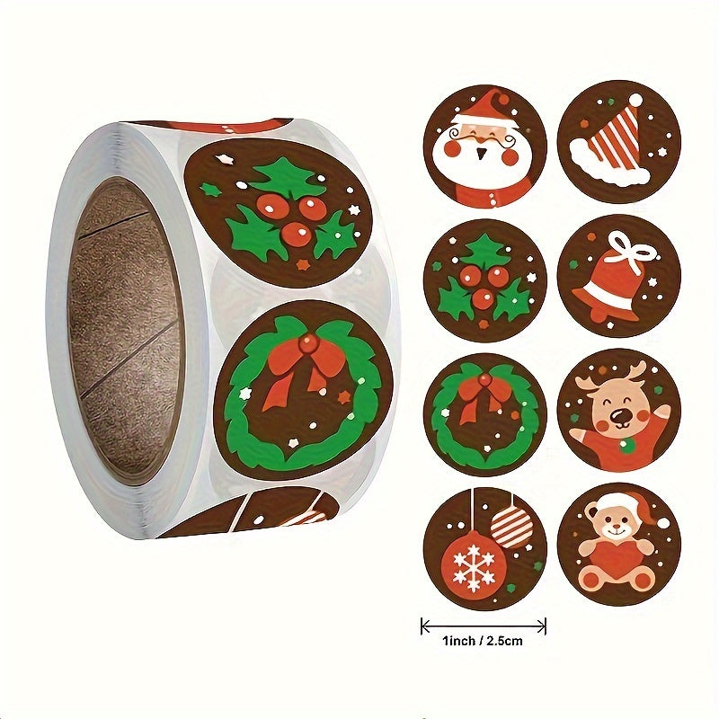 500pcs Christmas Cartoon Sticker Gift Decoration Label Self-adhesive