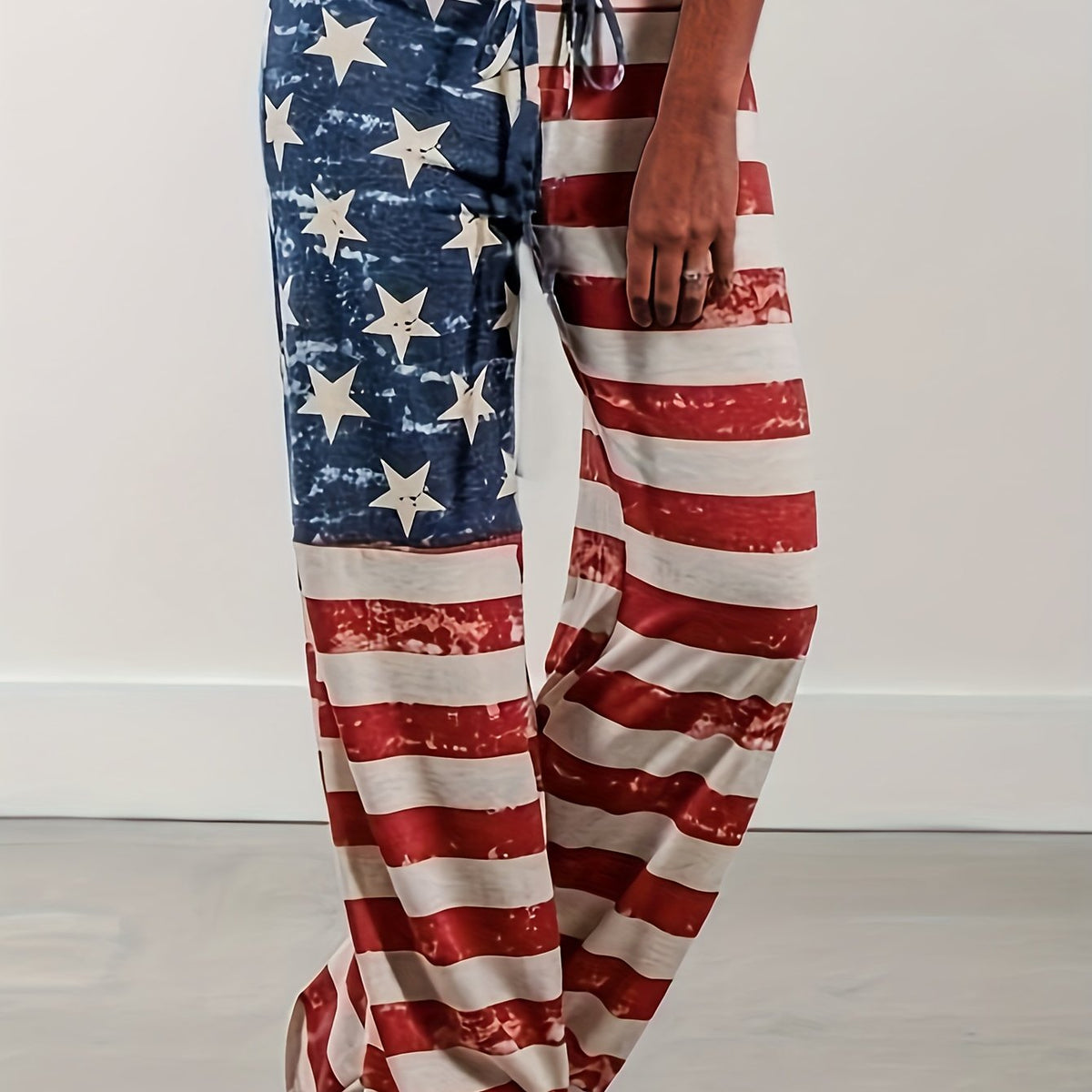 Women's Plus Flag Print Drawstring Pants