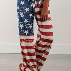 Women's Plus Flag Print Drawstring Pants
