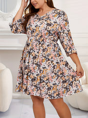  Boho Dress Women's Plus Ditsy Floral Print