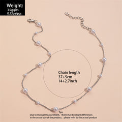 Pearl Chain Necklace Delicate Jewelry Party Decor For Women Girls Gift