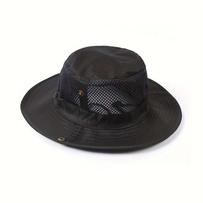 Mesh Hollow Out Sun Hat Unisex Breathable Sunshade Bucket Hat