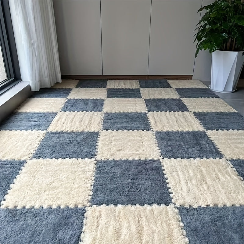 Plush Puzzle Foam Floor Mat Set - 12 Pieces