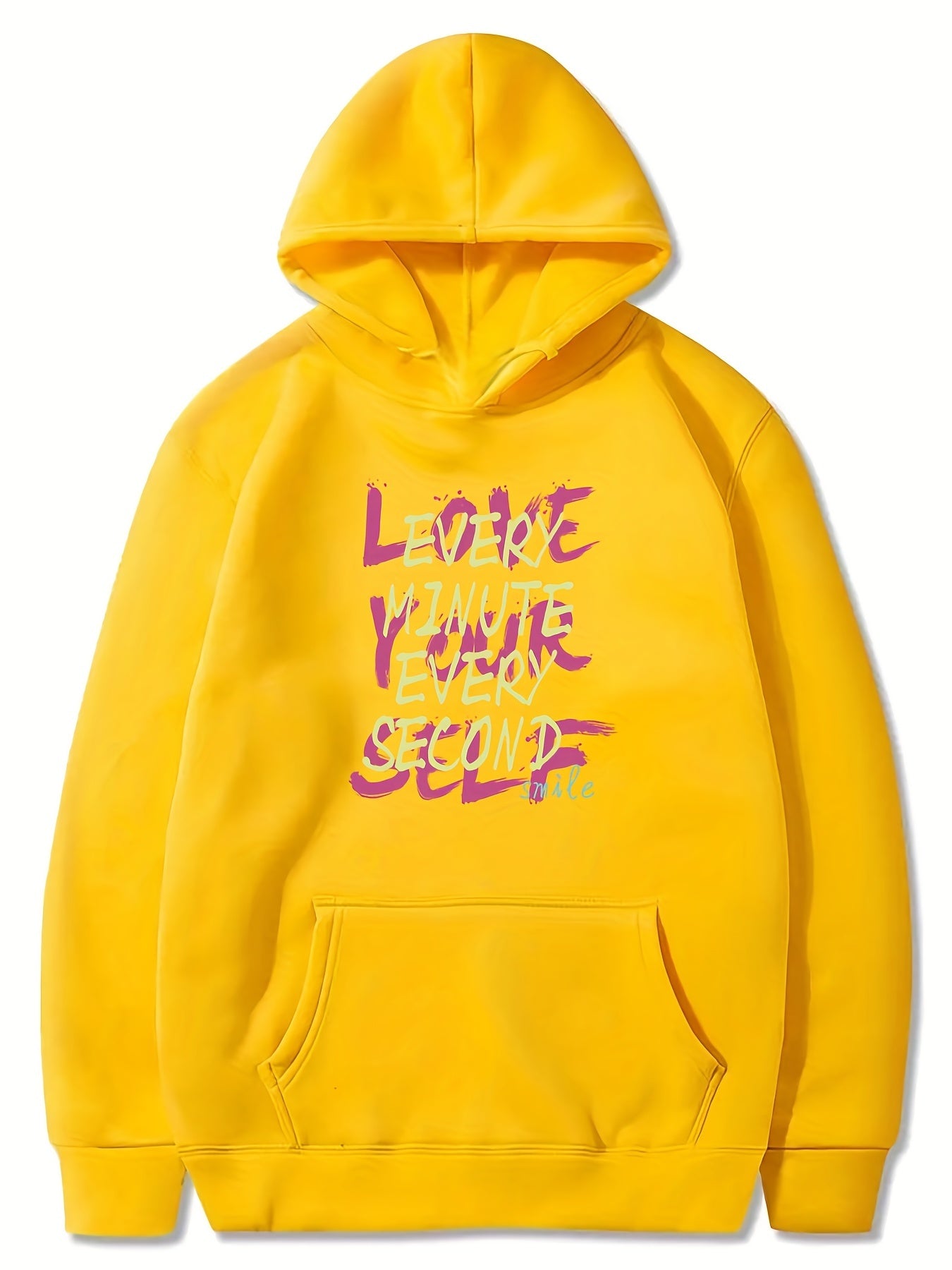 Girls 'Love Yourself' Print Hooded Sweatshirt - Long Sleeve Hoodie Pullover