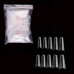 500 Pcs Long Clear Coffin Nail Tips with Case