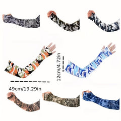 Men's Summer Camo Cooling Sleeves - Sunscreen Protection for Fishing & Sports