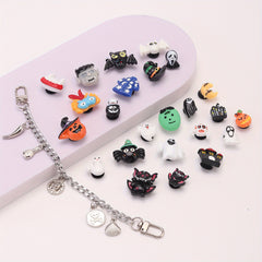 25pcs Halloween Shoe Charms with Chain for Clogs DIY Accessories