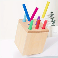 Wooden Shape Sorting Toy with Pegs Hand Eye Coordination Fun