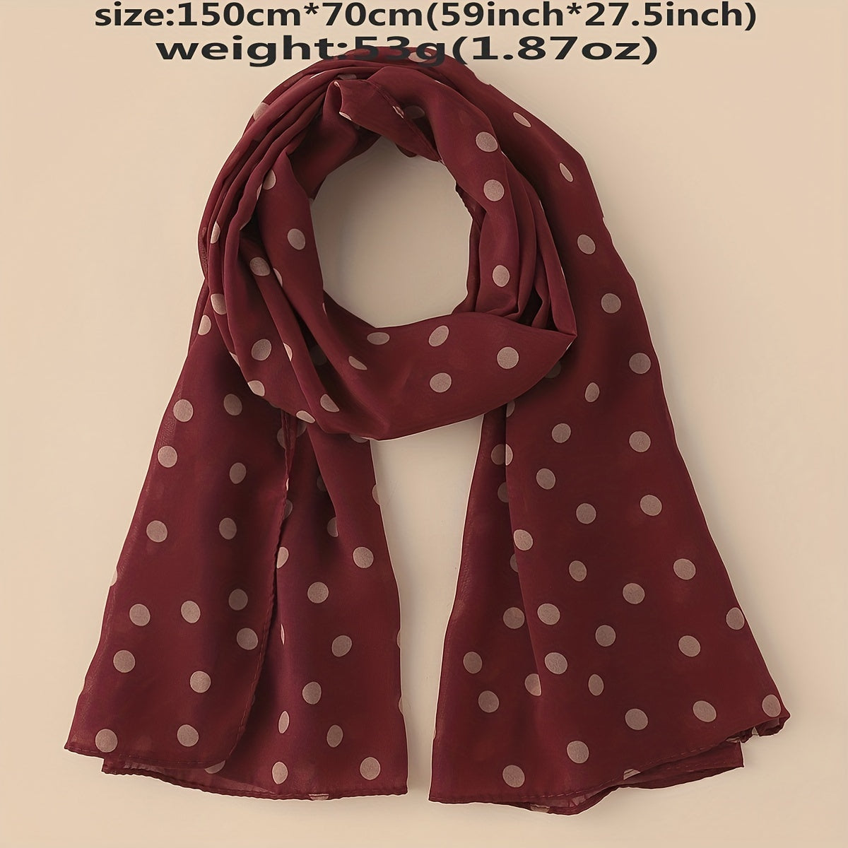 Polka Dot Chiffon Scarf Solid Shawl Head Wrap