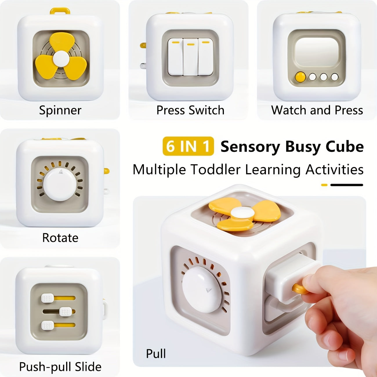 6 Sided Busy Cube for Kids Interactive Finger Training Toy