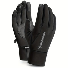 Men's Windproof Waterproof Cycling Gloves Fleece Lining Touch Screen Warm Gloves